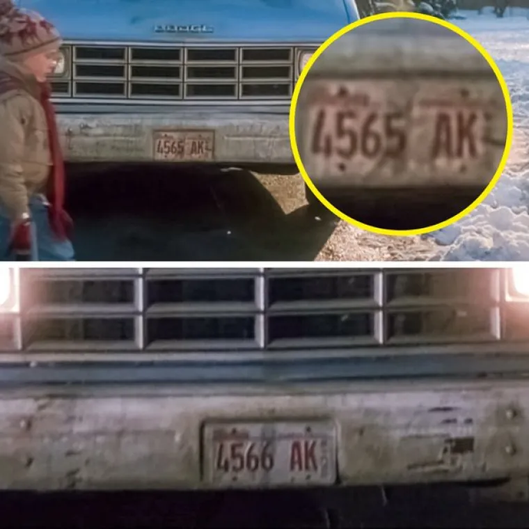 Evo još jednog testa za pozornost gledatelja filmova. Neće svi vidjeti razliku u jednom broju na registarskoj tablici automobila u različitim okvirima. Ne brinite, ni tvorci "Sam u kući" nisu to primijetili.