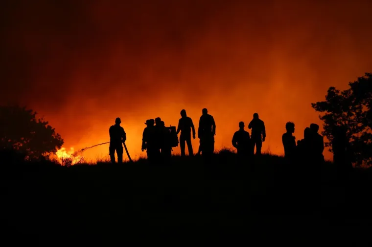 07.09.2017., Gornja Podstrana - Vatra potpomognuta jakim jugom stigla je do zapadnog dijela Podstrane i Bajnica, te opasno ugrozila stambene i poslovne objekte.
