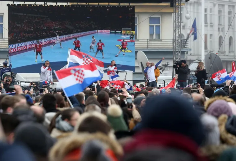Tisuće ljudi na zagrebačkom glavnom Trgu dočekale su srebrne kauboje: Atmosferu su zagrijali Zaprešić Boysi