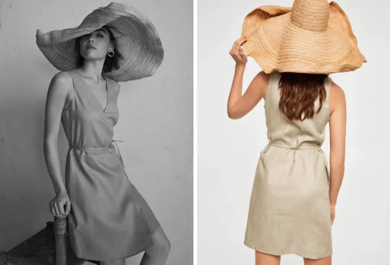 Lanena haljina na preklop, Mango, 249,90 kuna