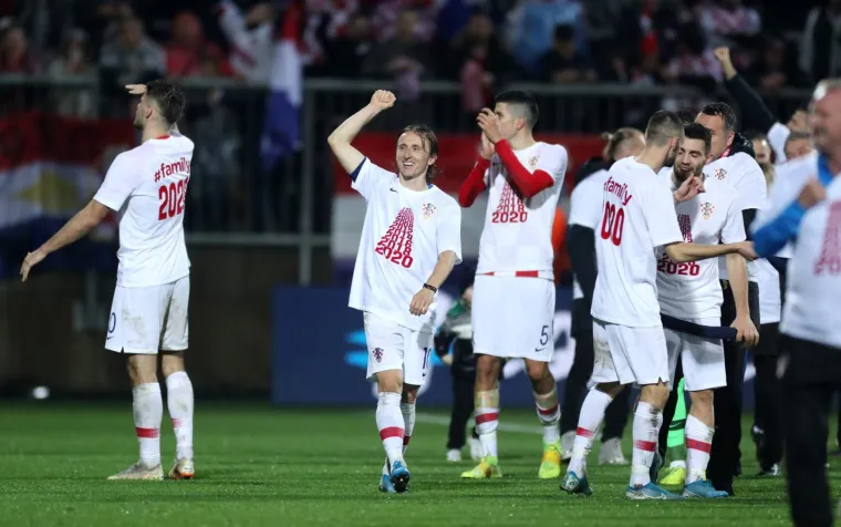 16.11.2019., stadion HNK Rijeka, Rijeka - Kvalifikacije za Europsko prvenstvo, skupina E, 9. kolo, Hrvatska - Slovacka. Slavlje Hrvatske. 
Photo: Igor Soban/PIXSELL