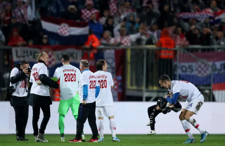 16.11.2019., stadion HNK Rijeka, Rijeka - Kvalifikacije za Europsko prvenstvo, skupina E, 9. kolo, Hrvatska - Slovacka. Slavlje Hrvatske. 
Photo: Igor Soban/PIXSELL