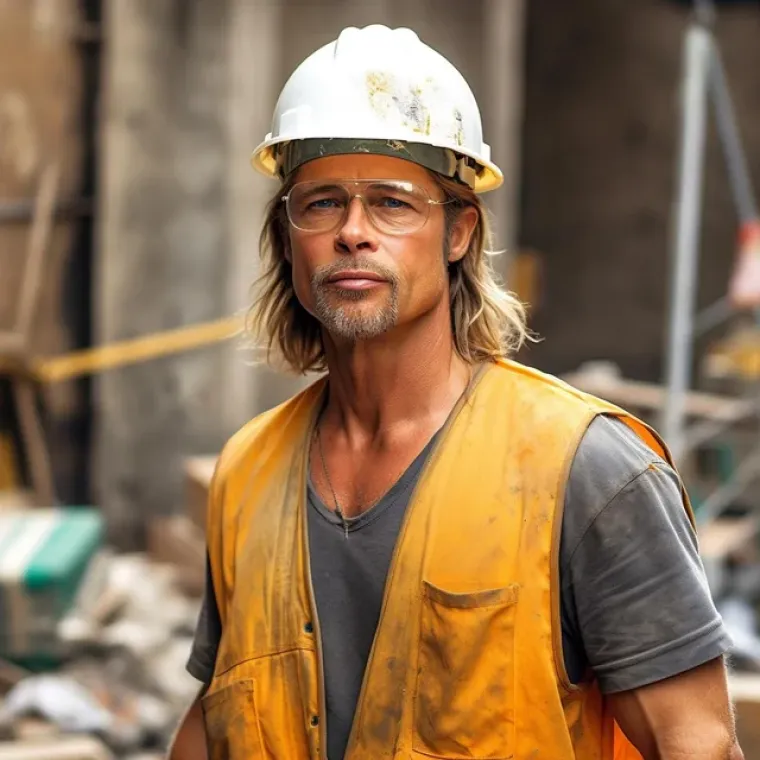 Brad Pitt kao građevinski radnik