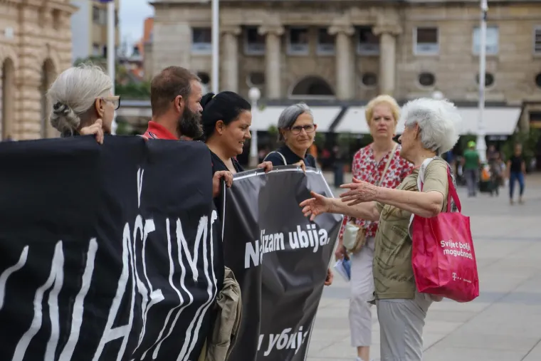 U Zagrebu održana antiratna akcija povodom godišnjice Oluje: 'Ne u naše ime'