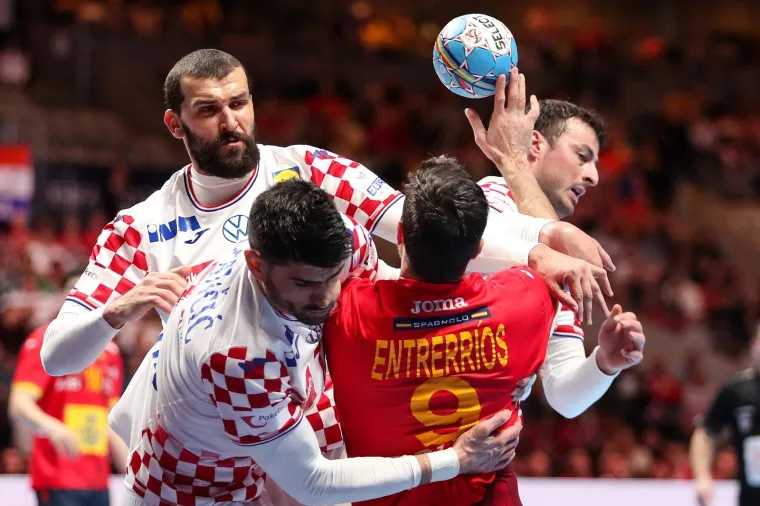 26.01.2020., Tele 2 Arena, Stockholm - Europsko rukometno prvenstvo, finale, Spanjolska - Hrvatska. 
Zeljko Musa, Luka Stepancic., Domagoj Duvnjak. 
Photo: