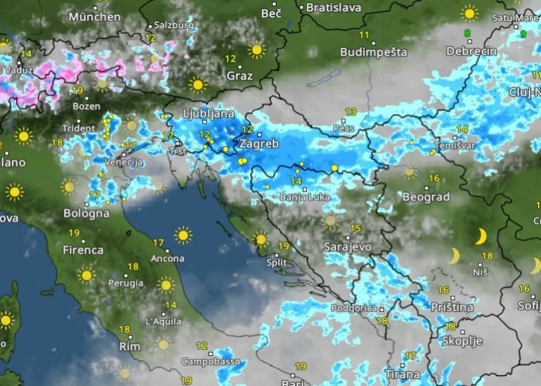 Pogledajte kakva masa dolazi u Hrvatsku, upaljeni alarmi: 'Sudar dvije ciklonalne fronte'