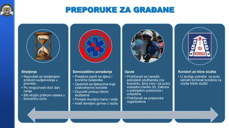 Ovo su sve najvažnije upute! Provjerite gdje će biti evakuacijski koridori, gdje se okupiti prije koncerta...