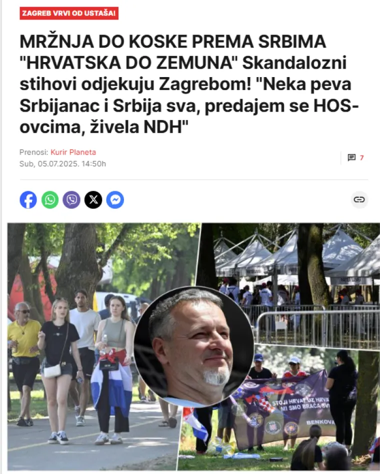 Svjetski mediji se raspisali o Thompsonu, srpski 'na aparatima': 'Skandalozno, ustaše vršljaju usred Zagreba'