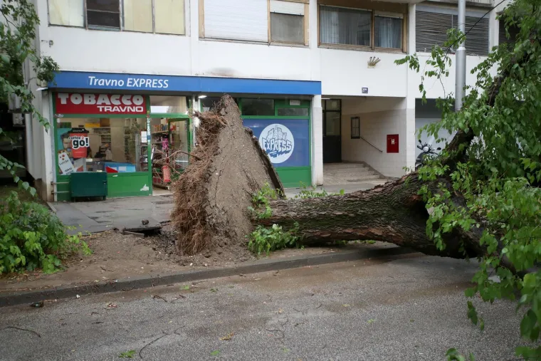 Stabla poklopila automobile, vatrogasci intervenirali i u školi: Pogledajte posljedice udara oluje