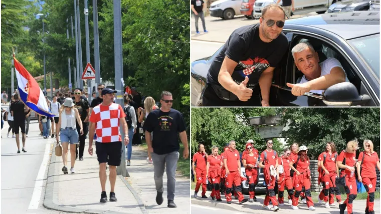 Rijeke fanova slile se u Sinj: Vijore se zastave i slavi se punom snagom, a osiguranje na svakom koraku