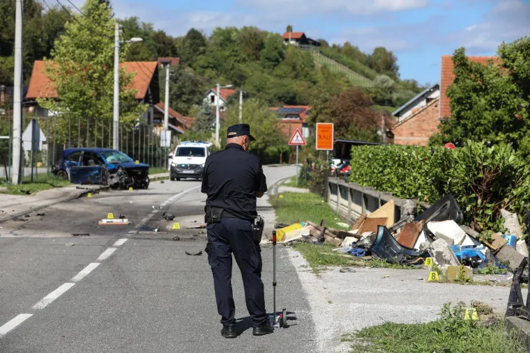 Kr&scaron; i lom kod Zaboka. Autom udario u ogradu kuće, prizori su užasni: 'Kao da je proletio uragan'