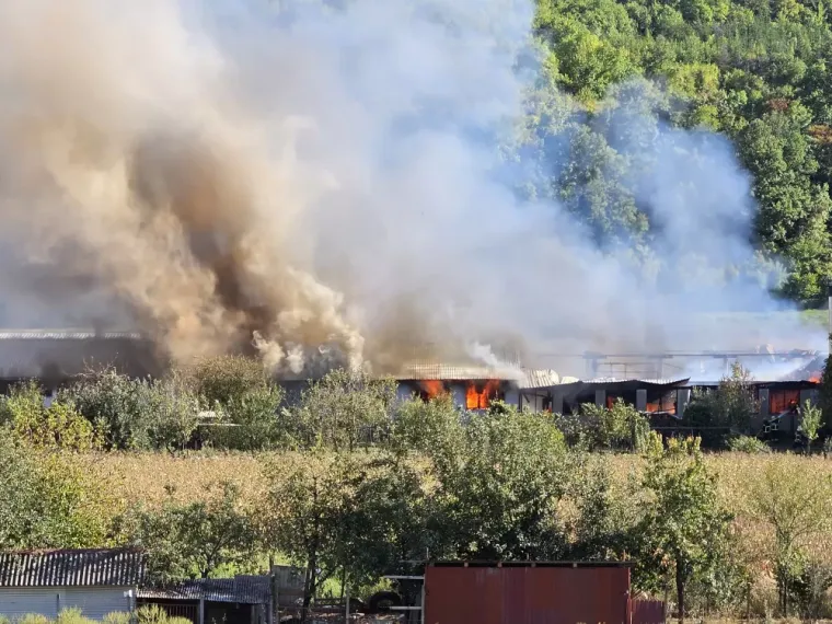 Lokalizirana golema buktinja u tvornici kraj Pleternice! &Scaron;teta je ogromna, vatra progutala strojeve