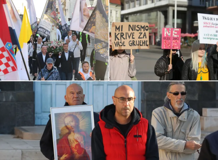 Muškarci ponovno na koljenima diljem Hrvatske: U Zagrebu molitvu ometali prosvjednici