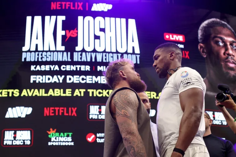 Anthony Joshua i YouTuber Jake Paul odradili bizarno sučeljavanje uoči kontroverznog meča