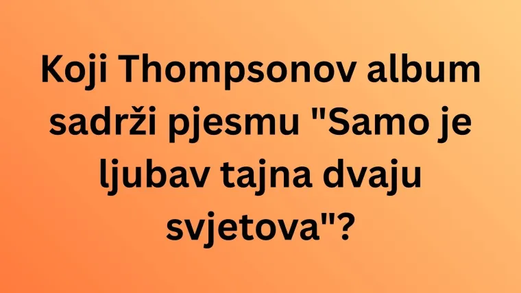 Dokaži da si pravi Thompsonov fan koji zna sve o njemu: Pitanja nisu jednostavna