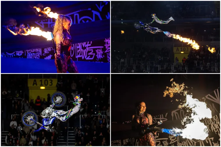 Letjeli zrakom i radili zapanjujuće trikove, a atraktivna bacačica plamena 'zapalila' publiku