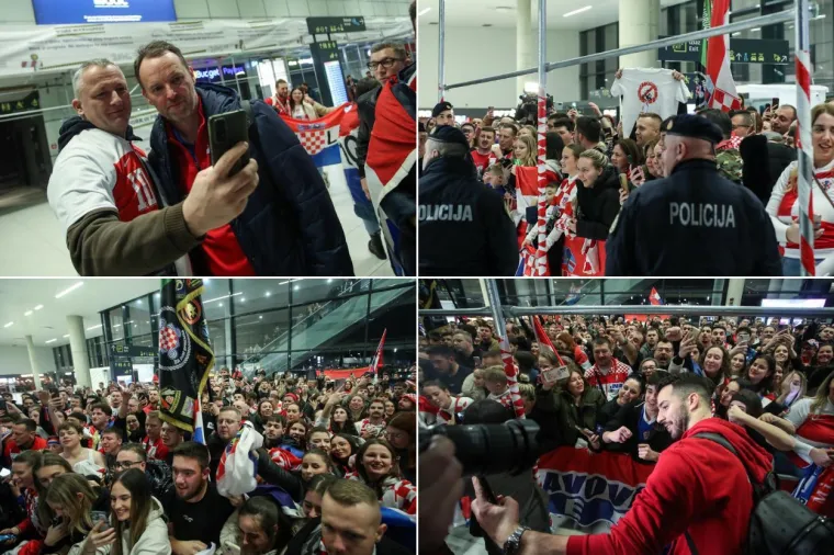 Toma&scaron;ević kao nekad Mamić, zastave HOS-a i puno pjesme: Ovako su navijači dočekali rukometa&scaron;e