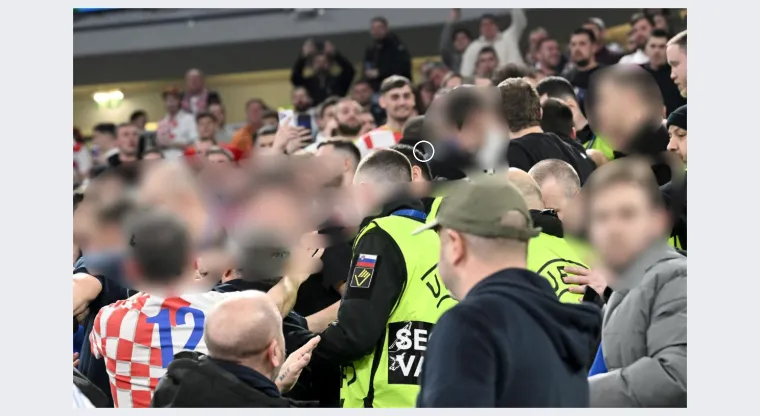 Kadrovi frke hrvatskih navijača i za&scaron;titara u Stožicama