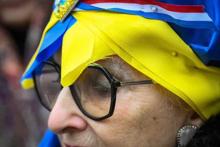 Transparenti i zastave u centru Zagreba: 'Danas Ukrajina, sutra Europa'