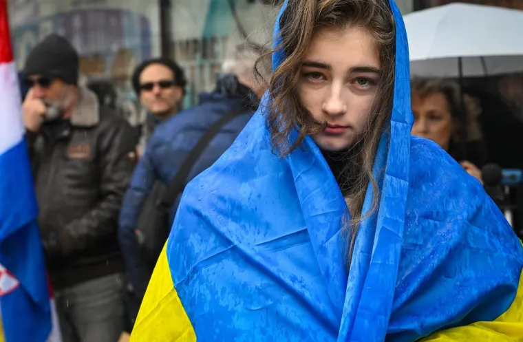 Transparenti i zastave u centru Zagreba: 'Danas Ukrajina, sutra Europa'