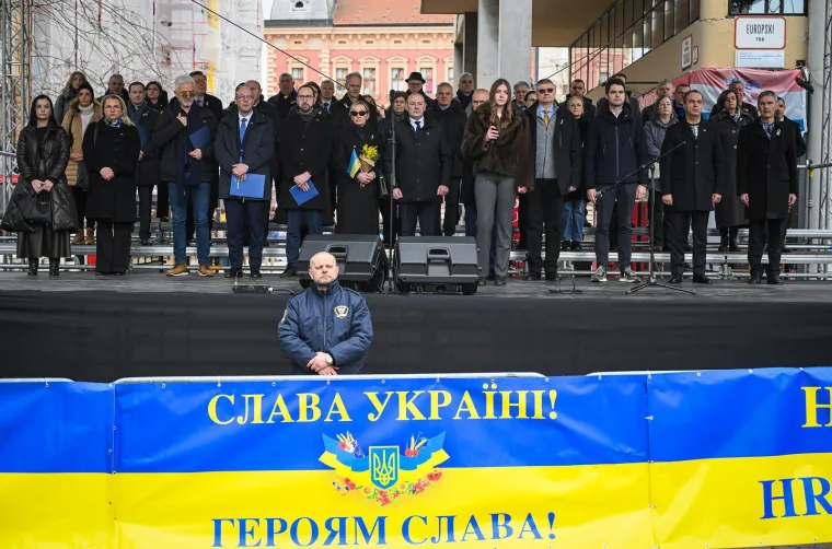 Transparenti i zastave u centru Zagreba: 'Danas Ukrajina, sutra Europa'