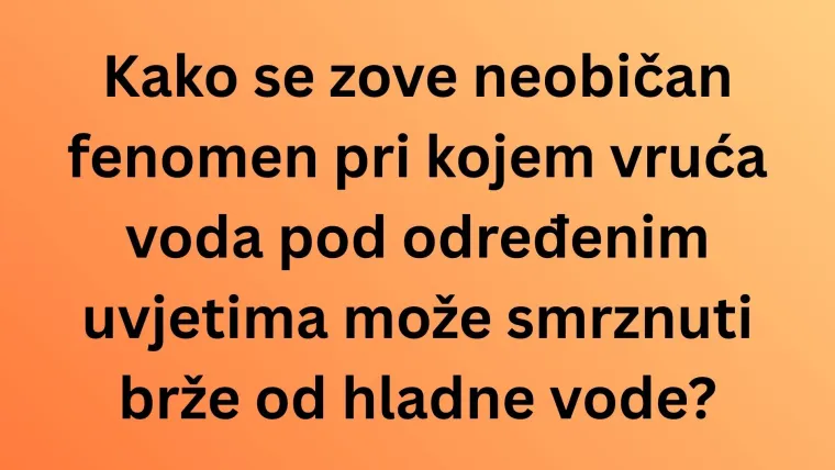 Znate li ba&scaron; sve o vodi? Pazite jer su pitanja dosta zahtjevna i lako se poskliznuti