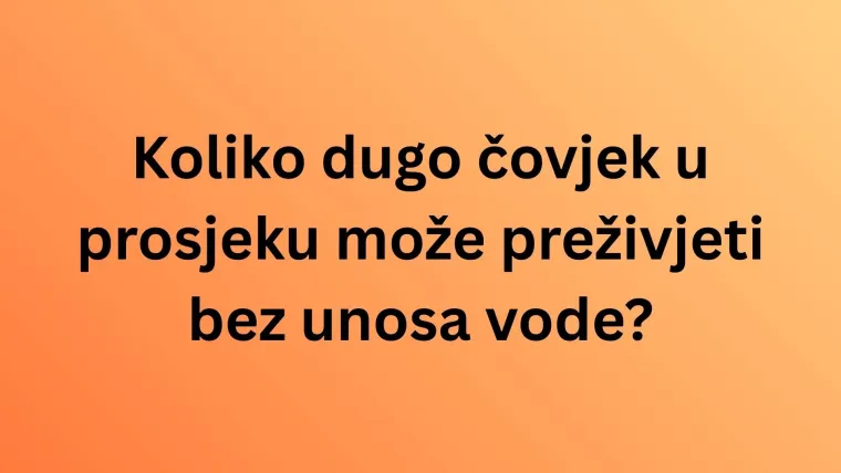 Znate li ba&scaron; sve o vodi? Pazite jer su pitanja dosta zahtjevna i lako se poskliznuti