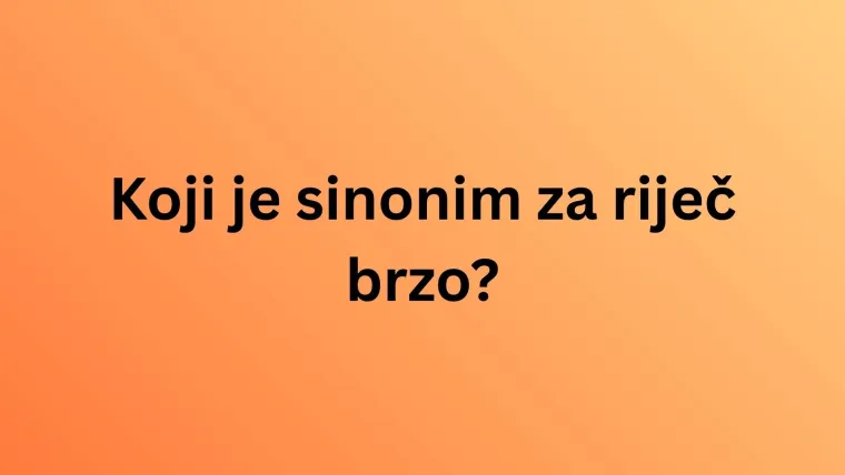 Ako zna&scaron; &scaron;to su sinonimi i antonimi, bez gre&scaron;ke će&scaron; rije&scaron;iti ovaj kviz