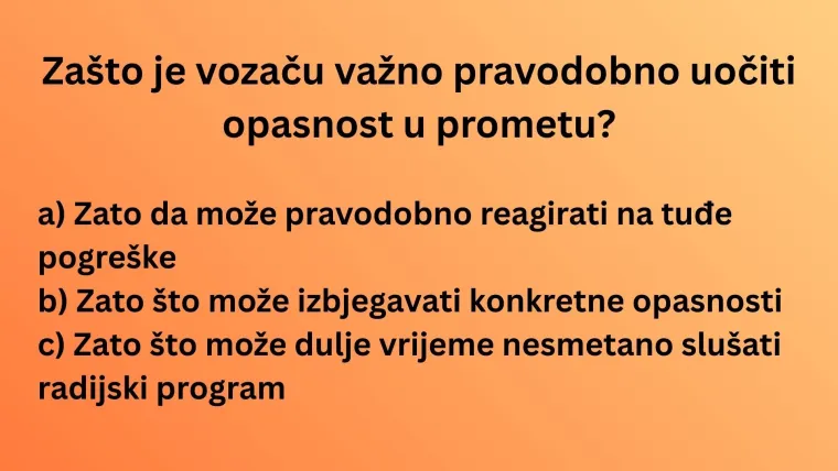Svaki vozač mora imati sve točne odgovore na najlak&scaron;im pitanjima iz prometnih propisa