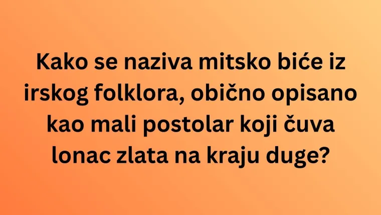 Oku&scaron;aj znanje na pitanjima o Irskoj, ali pazi jer nisu lagana kao &scaron;to misli&scaron;