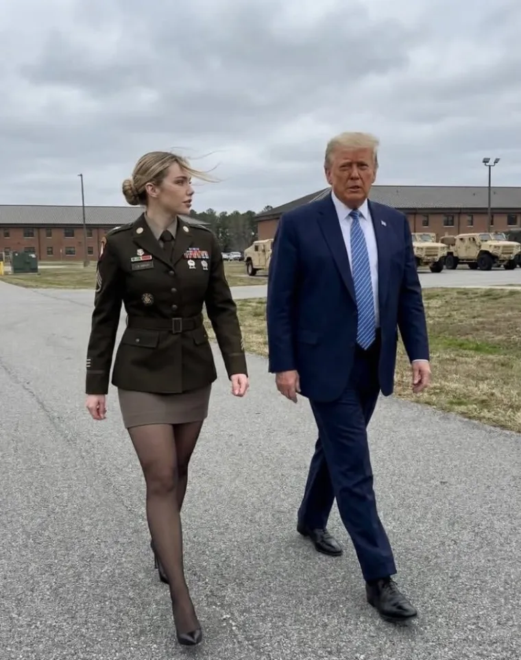 Svima je upala u oko lijepa vojnikinja koja korača uz Trumpa, istina o njoj itekako je uznemirujuća