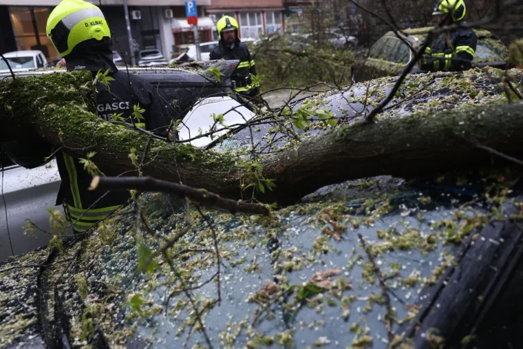 Kao da je apokalipsa... Ovo su prizori iz Zagreba, stabla razbila automobile, izdan crveni alarm