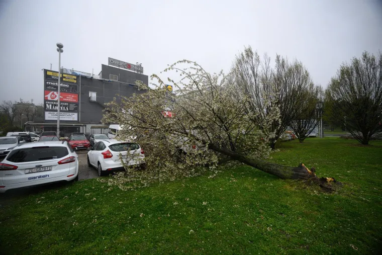 Ovo je Zagreb u petak ujutro: Polomljena stabla, i&scaron;čupani krovovi, sru&scaron;eni stupovi, skele...