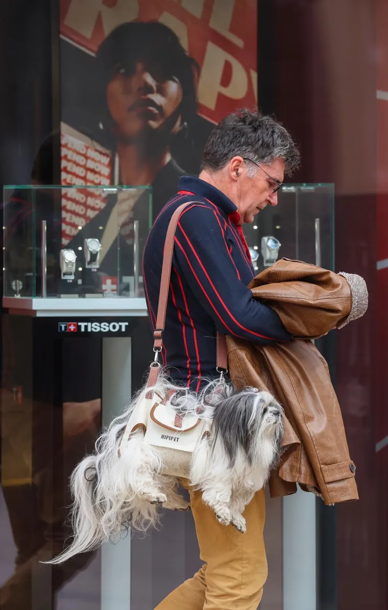 Prolaznici zastali i fotografirali 'modni dodatak': Pogledajte kako mu&scaron;karac nosi svog psa po Zagrebu