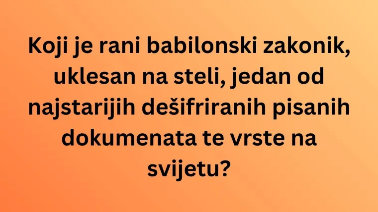 Čak i ako ima&scaron; povijest u malom prstu, osmislili smo kviz koji će te staviti na ku&scaron;nju