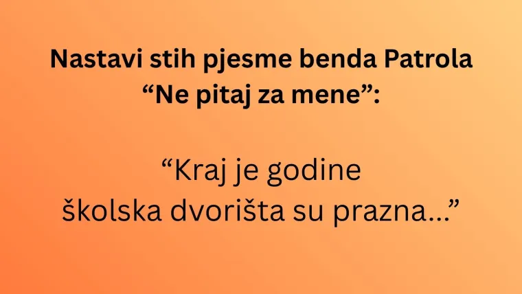 Može&scaron; li nastaviti stihove najvećih jugoslavenskih hitova nastalih u vrijeme novog vala?