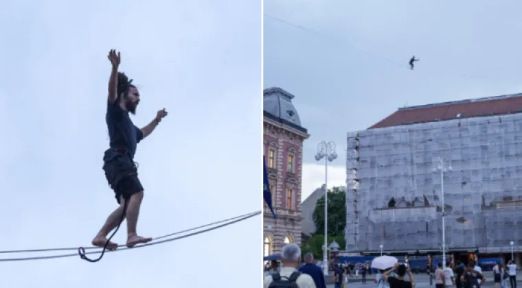 Pogledajte scene iz centra Zagreba: Mu&scaron;karac hodao po žici na visini od 30 metara