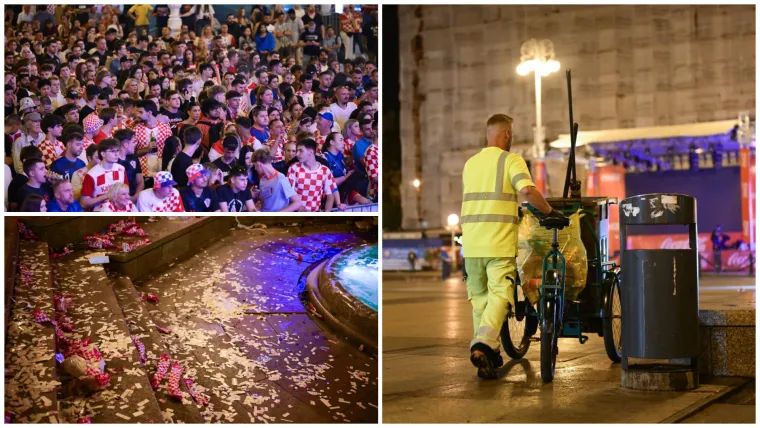 Pogledajte &scaron;to su navijači ostavili na Trgu osim srca i glasa: Čistoća ekspresno sanirala