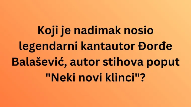 Poku&scaron;aj rije&scaron;iti pitanja o srpskim pjevačima i bendovima na kvizu kojeg prođu samo pravi fanovi