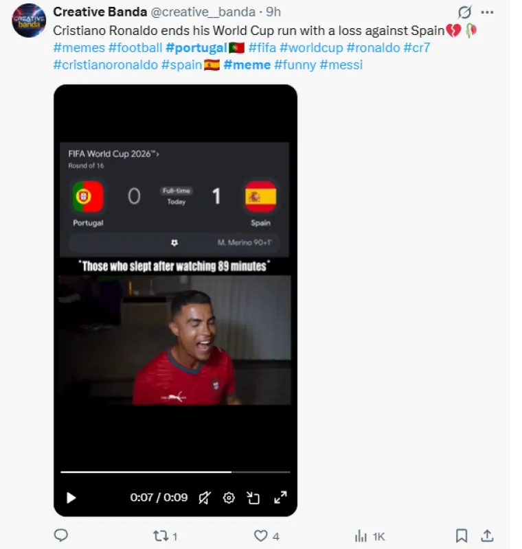 Ronaldo na meti sprdnje nakon poraza na SP-u: Mreže su preplavili urnebesni memovi