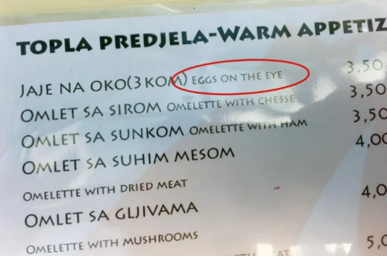 Izgubljeni u prijevodu: To &scaron;to na&scaron;i ugostitelji mogu napisati na cjenike nadma&scaron;uje sve komedije