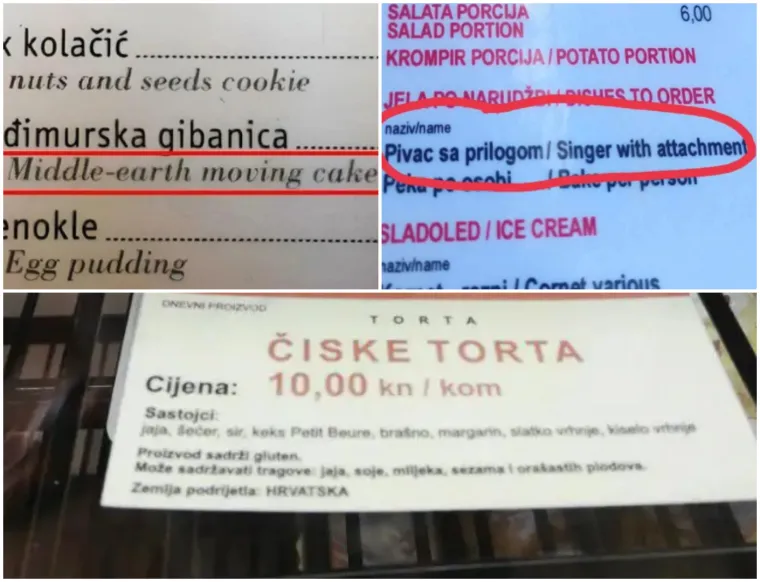 Izgubljeni u prijevodu: To &scaron;to na&scaron;i ugostitelji mogu napisati na cjenike nadma&scaron;uje sve komedije
