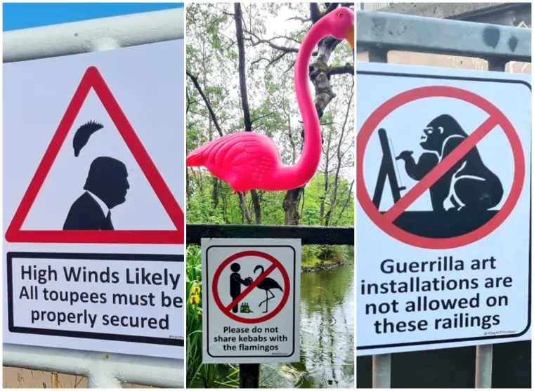 Mu&scaron;karac postavlja urnebesne prometne znakove po gradu: Ovi će vas nasmijati do suza