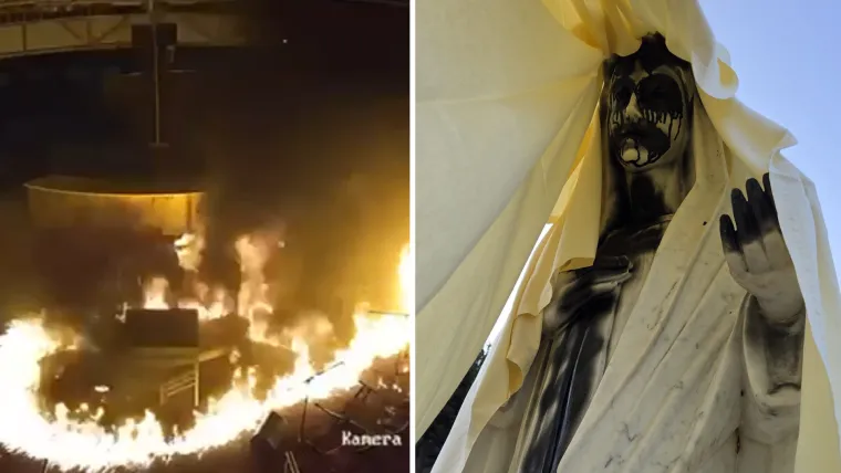 Vjernike u Međugorju &scaron;okirali prizori: Evo &scaron;to je sve vandal napisao i kako je zapalio vanjski oltar