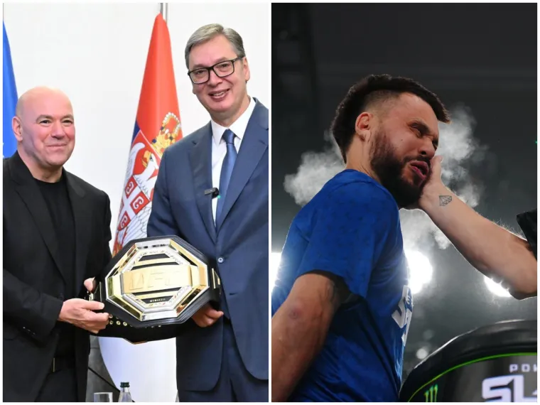 UFC stigao u Srbiju, a dočekale ih gusle: Vučić dobio pojas, no prvi su na rasporedu - &scaron;amari
