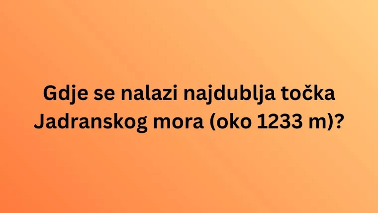 Zna&scaron; li barem ne&scaron;to o Jadranskom moru? Valjda se na ovom kvizu neće&scaron; utopiti u neznanju