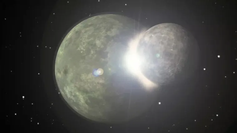 Sudar dvaju planeta u dalekom svemiru