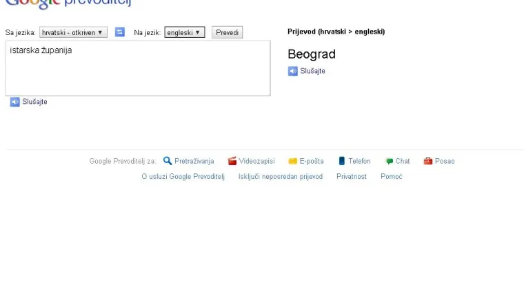 Google Istru smjestio u Beograd!