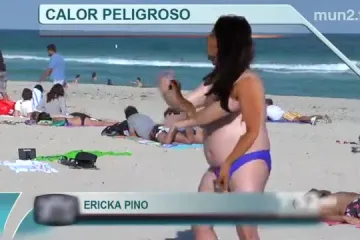 Usred prognoze zaplesao na tijelu prognostičarke!