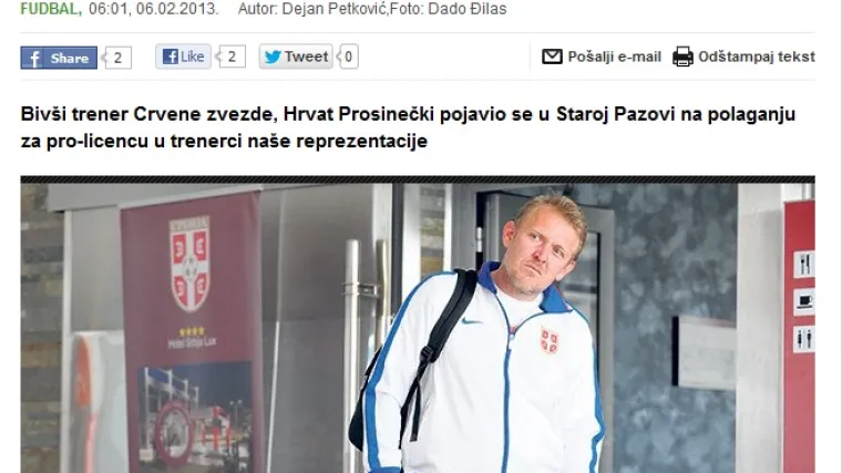 Robert Prosinečki odjenuo srpski dres!